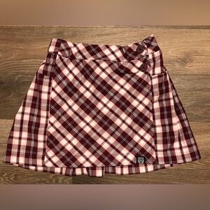 Excellent condition burgundy plaid girls skort M 10